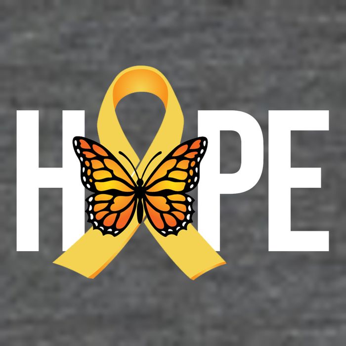 Hope Childhood Cancer Awareness Butterfly Ribbon Flat Bill Trucker Hat