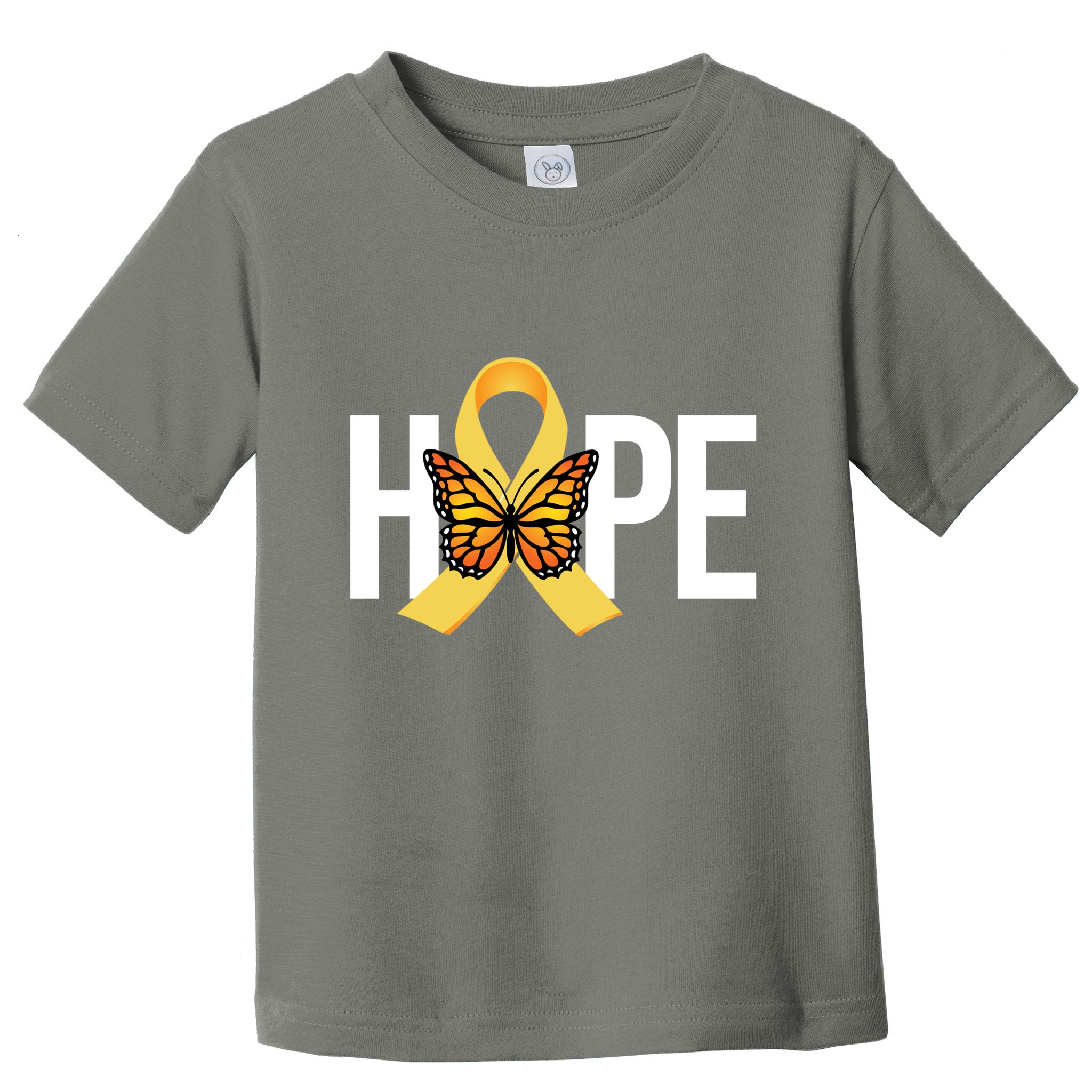 Hope Childhood Cancer Awareness Butterfly Ribbon Toddler T-Shirt
