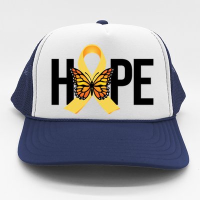 Hope Childhood Cancer Awareness Butterfly Ribbon Trucker Hat