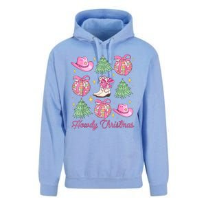 Howdy Christmas Coquette Bow Xmas Tree Western Country Unisex Surf Hoodie