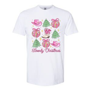 Howdy Christmas Coquette Bow Xmas Tree Western Country Softstyle CVC T-Shirt