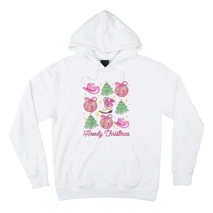 Howdy Christmas Coquette Bow Xmas Tree Western Country Hoodie