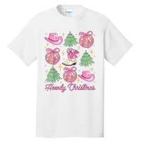 Howdy Christmas Coquette Bow Xmas Tree Western Country Tall T-Shirt