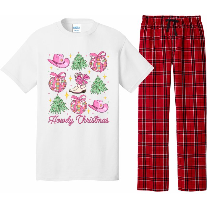 Howdy Christmas Coquette Bow Xmas Tree Western Country Pajama Set