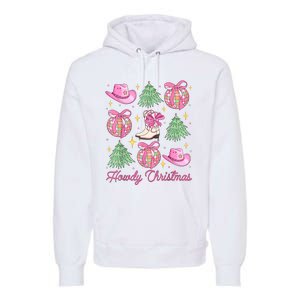 Howdy Christmas Coquette Bow Xmas Tree Western Country Premium Hoodie