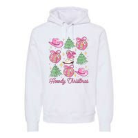 Howdy Christmas Coquette Bow Xmas Tree Western Country Premium Hoodie