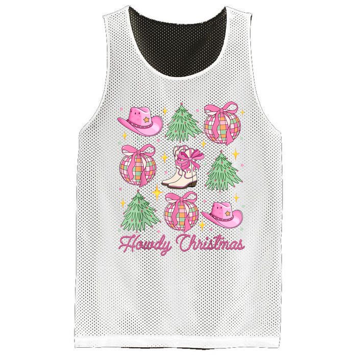 Howdy Christmas Coquette Bow Xmas Tree Western Country Mesh Reversible Basketball Jersey Tank