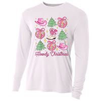 Howdy Christmas Coquette Bow Xmas Tree Western Country Cooling Performance Long Sleeve Crew