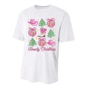 Howdy Christmas Coquette Bow Xmas Tree Western Country Performance Sprint T-Shirt