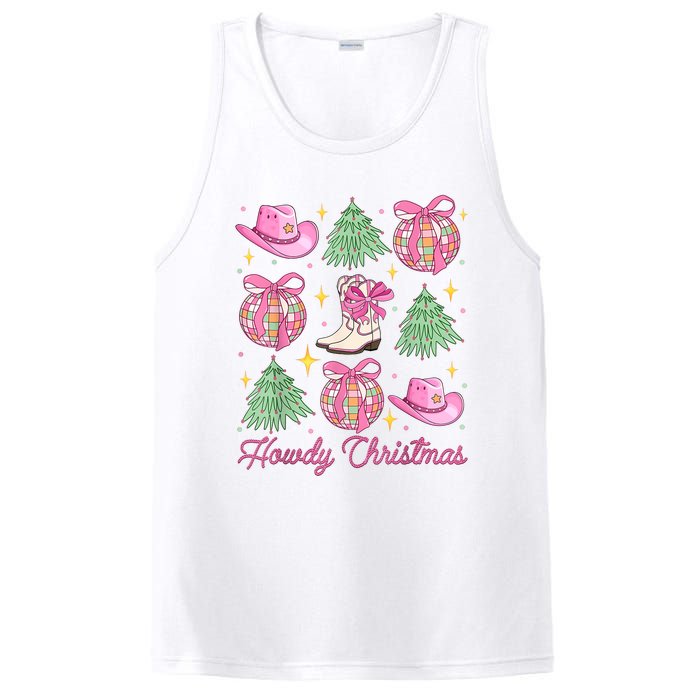 Howdy Christmas Coquette Bow Xmas Tree Western Country PosiCharge Competitor Tank