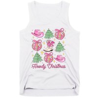 Howdy Christmas Coquette Bow Xmas Tree Western Country Tank Top