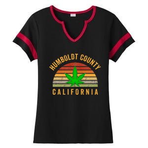 Humboldt County California Hemp Farmer Grower Weed Marijuana Ladies Halftime Notch Neck Tee