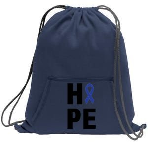 Hope Colon Cancer Awareness Month Sweatshirt Cinch Pack Bag