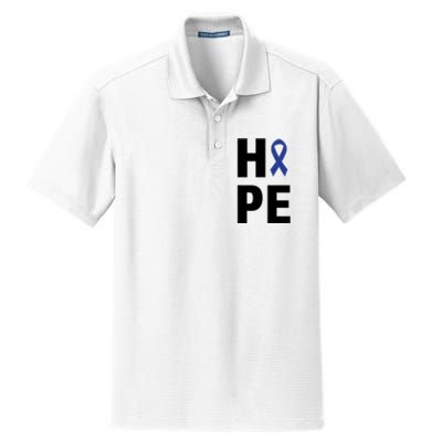 Hope Colon Cancer Awareness Month Dry Zone Grid Polo