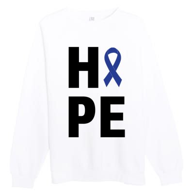 Hope Colon Cancer Awareness Month Premium Crewneck Sweatshirt