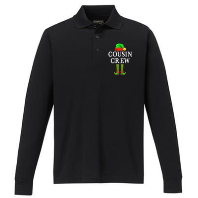 Holiday Cousin Crew Shirt Kid, Christmas Family Matching PJ Performance Long Sleeve Polo