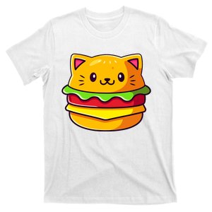 Hamburger Cat Catburger Funny Burger Cat Lover Foodie T-Shirt