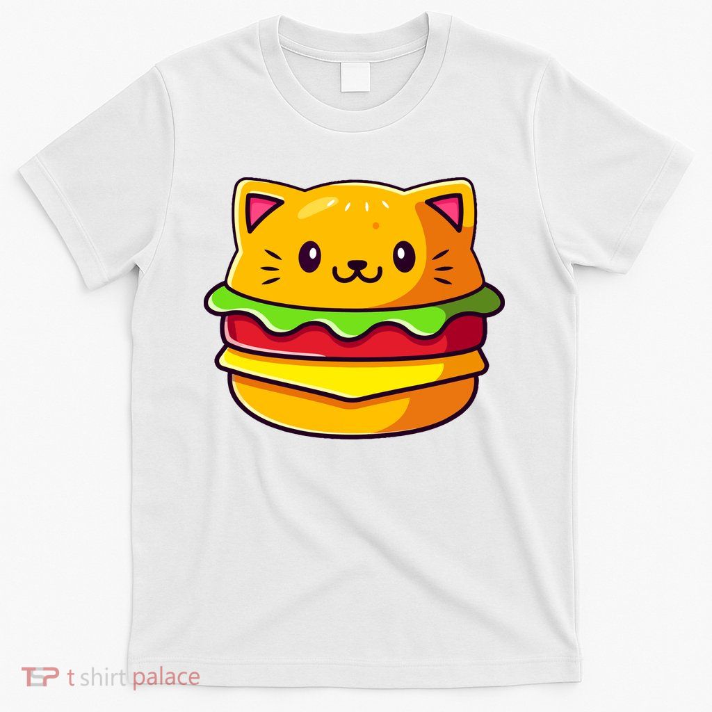 Hamburger Cat Catburger Funny Burger Cat Lover Foodie T-Shirt
