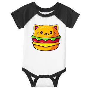 Hamburger Cat Catburger Funny Burger Cat Lover Foodie Infant Baby Jersey Bodysuit