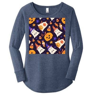 Halloween Cartoon Characters Women's Perfect Tri Tunic Long Sleeve Shirt