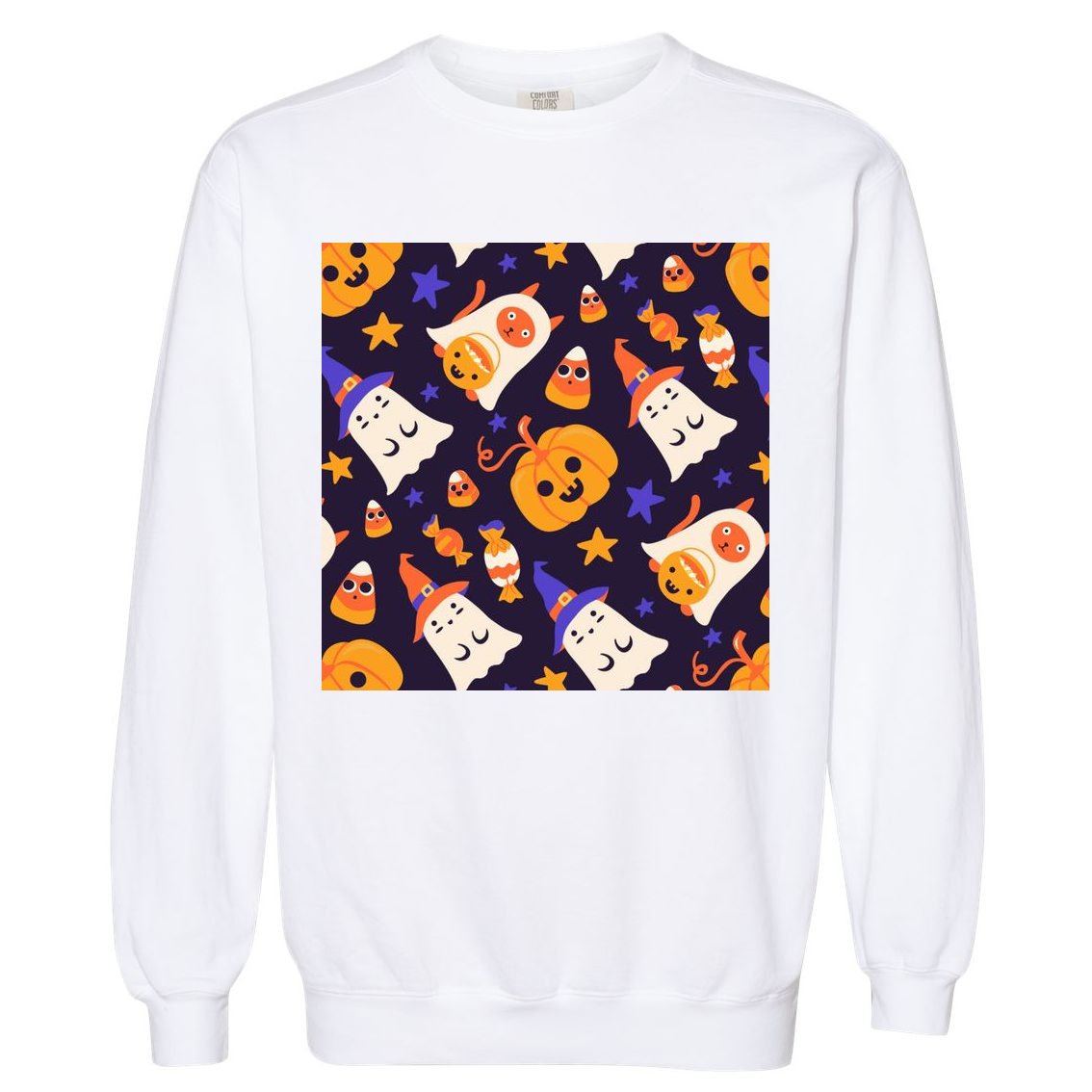 Halloween Cartoon Characters Garment-Dyed Sweatshirt