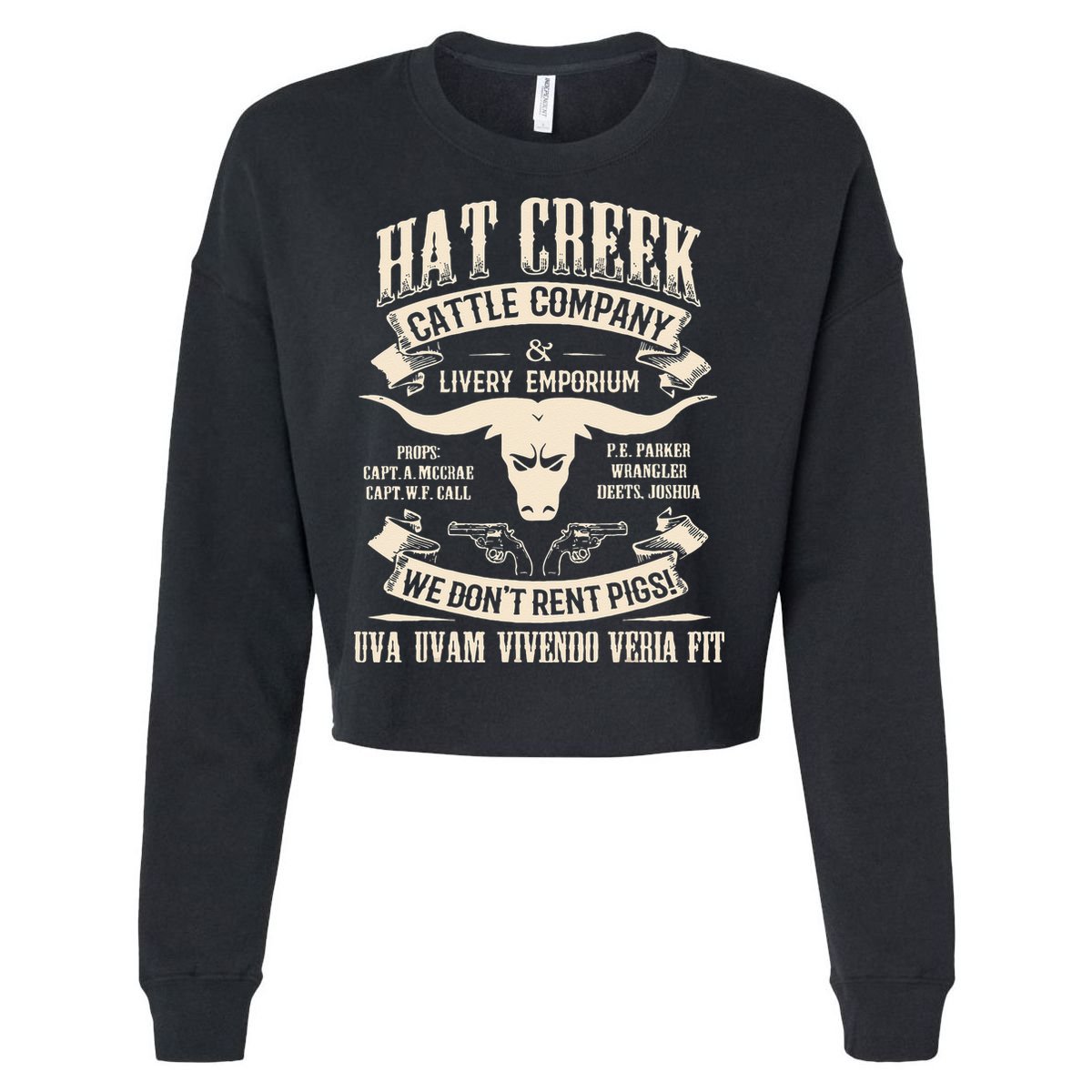Hat Creek Cattle Company Funny Cropped Pullover Crew