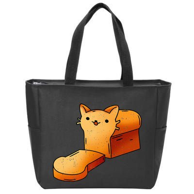 Halloween Costume Cat Loaf Lazy Funny Bread Kitten Kitty Zip Tote Bag