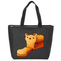 Halloween Costume Cat Loaf Lazy Funny Bread Kitten Kitty Zip Tote Bag