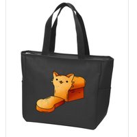Halloween Costume Cat Loaf Lazy Funny Bread Kitten Kitty Zip Tote Bag