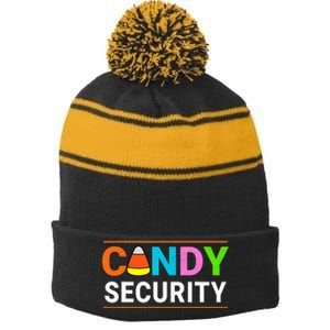 Halloween Candy Corn Candy Security Funny Halloween Stripe Pom Pom Beanie