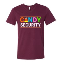 Halloween Candy Corn Candy Security Funny Halloween V-Neck T-Shirt