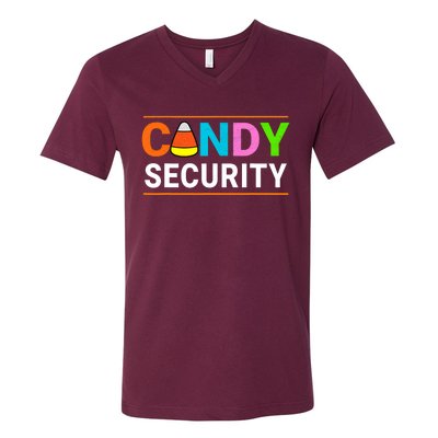 Halloween Candy Corn Candy Security Funny Halloween V-Neck T-Shirt