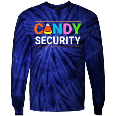 Halloween Candy Corn Candy Security Funny Halloween Tie-Dye Long Sleeve Shirt