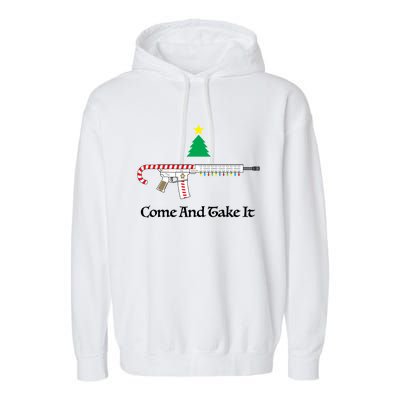 Holiday Candy Cane Ar15 Garment-Dyed Fleece Hoodie