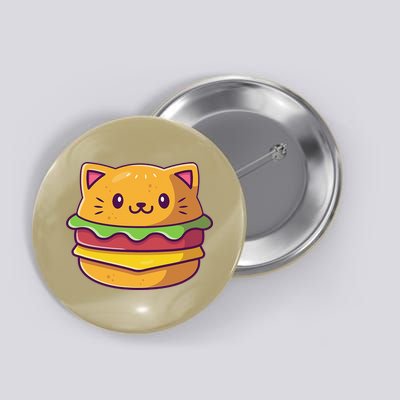 Hamburger Cat Catburger Funny Burger Cat Lover Foodie Button