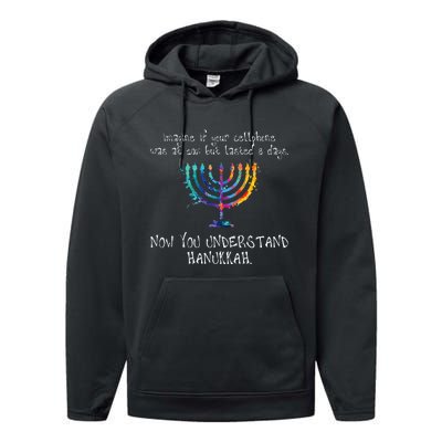 Hanukkah Chanukah  Cellphone Meme  Funny Jewish Gifts Performance Fleece Hoodie