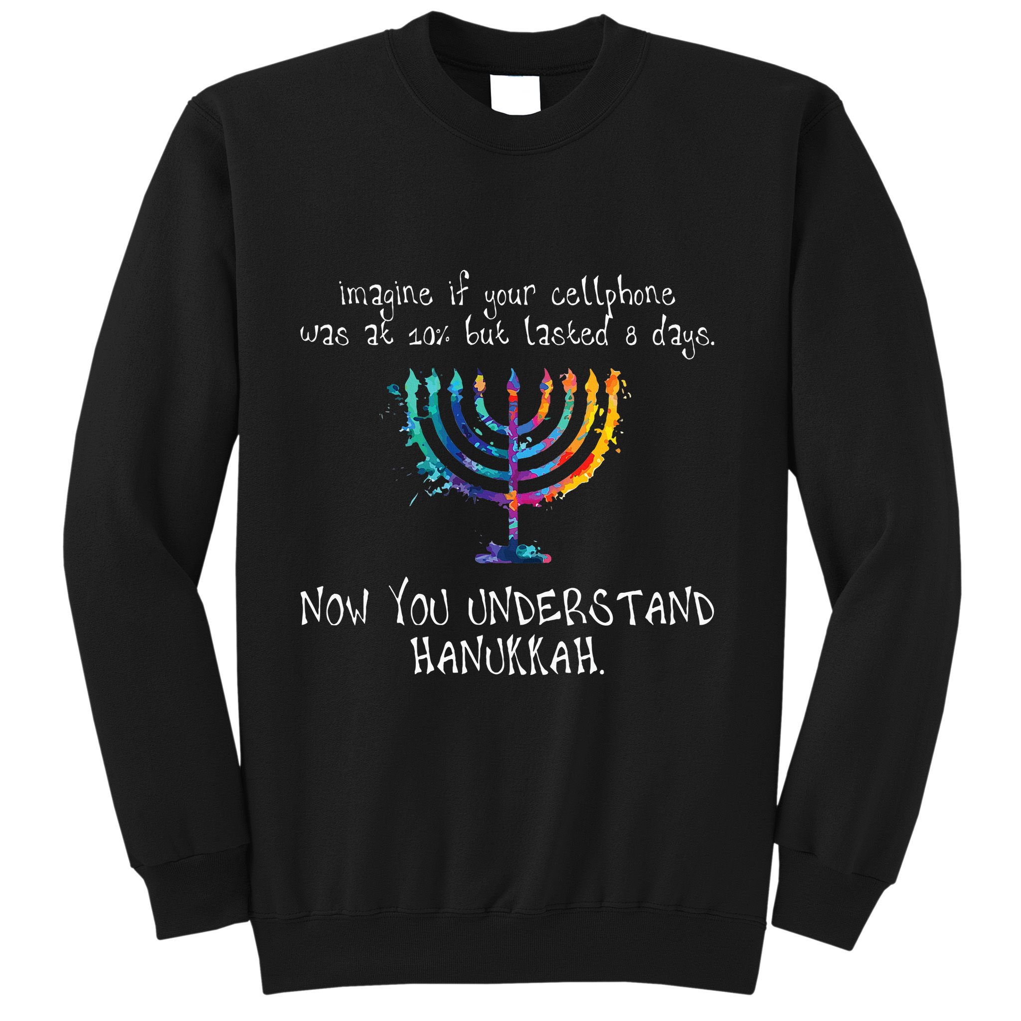 Hanukkah Chanukah  Cellphone Meme  Funny Jewish Gifts Sweatshirt
