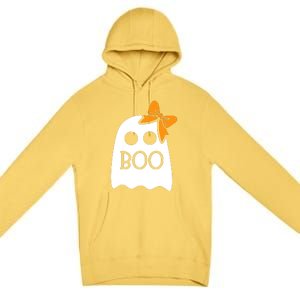 Halloween Costume Cute Ghost Boo With Bow Gift For Girl Premium Pullover Hoodie