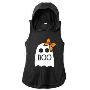 Halloween Costume Cute Ghost Boo With Bow Gift For Girl Ladies PosiCharge Tri-Blend Wicking Draft Hoodie Tank