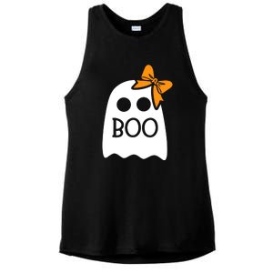 Halloween Costume Cute Ghost Boo With Bow Gift For Girl Ladies PosiCharge Tri-Blend Wicking Tank