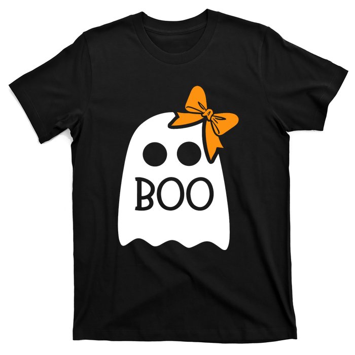 Halloween Costume Cute Ghost Boo With Bow Gift For Girl T-Shirt