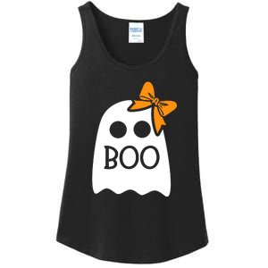 Halloween Costume Cute Ghost Boo With Bow Gift For Girl Ladies Essential Tank