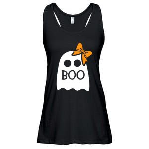 Halloween Costume Cute Ghost Boo With Bow Gift For Girl Ladies Essential Flowy Tank