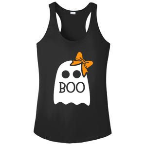 Halloween Costume Cute Ghost Boo With Bow Gift For Girl Ladies PosiCharge Competitor Racerback Tank