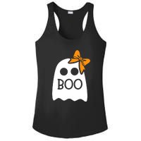 Halloween Costume Cute Ghost Boo With Bow Gift For Girl Ladies PosiCharge Competitor Racerback Tank