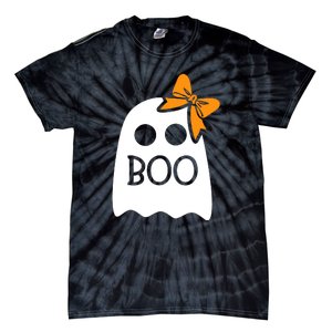 Halloween Costume Cute Ghost Boo With Bow Gift For Girl Tie-Dye T-Shirt