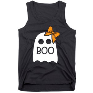 Halloween Costume Cute Ghost Boo With Bow Gift For Girl Tank Top