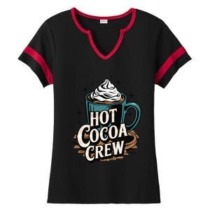 Hot Cocoa Crew Whipped Cream Winter Delight Cozy Winter Xmas Ladies Halftime Notch Neck Tee