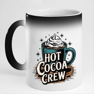 Hot Cocoa Crew Whipped Cream Winter Delight Cozy Winter Xmas 11oz Black Color Changing Mug