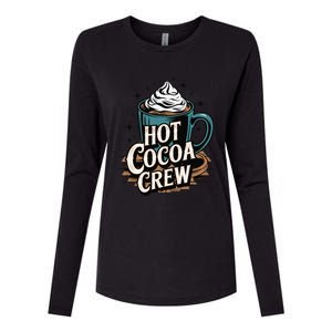 Hot Cocoa Crew Whipped Cream Winter Delight Cozy Winter Xmas Womens Cotton Relaxed Long Sleeve T-Shirt